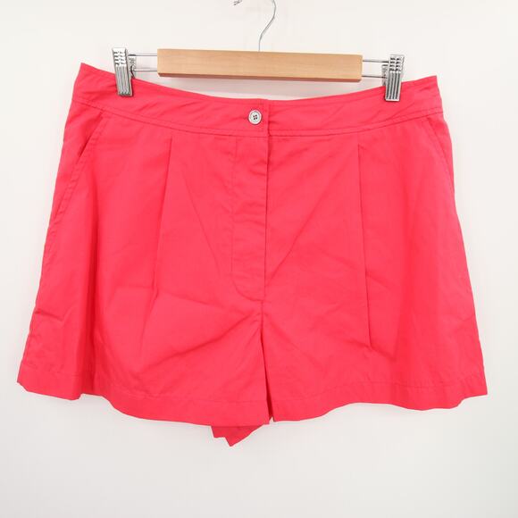Michael Michael Kors Shorts Coral Geranium Fruit Punch High Rise Pleated Casual - Picture 2 of 14